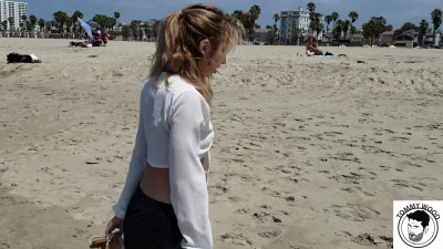 Tommy Wood - Date on the Beach with Blonde Petite Pornstar Daphne dare