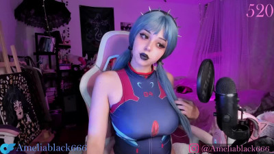 Goth Girl With Perfect Tits Overwatch D.VA Cosplay - Ameliablack666